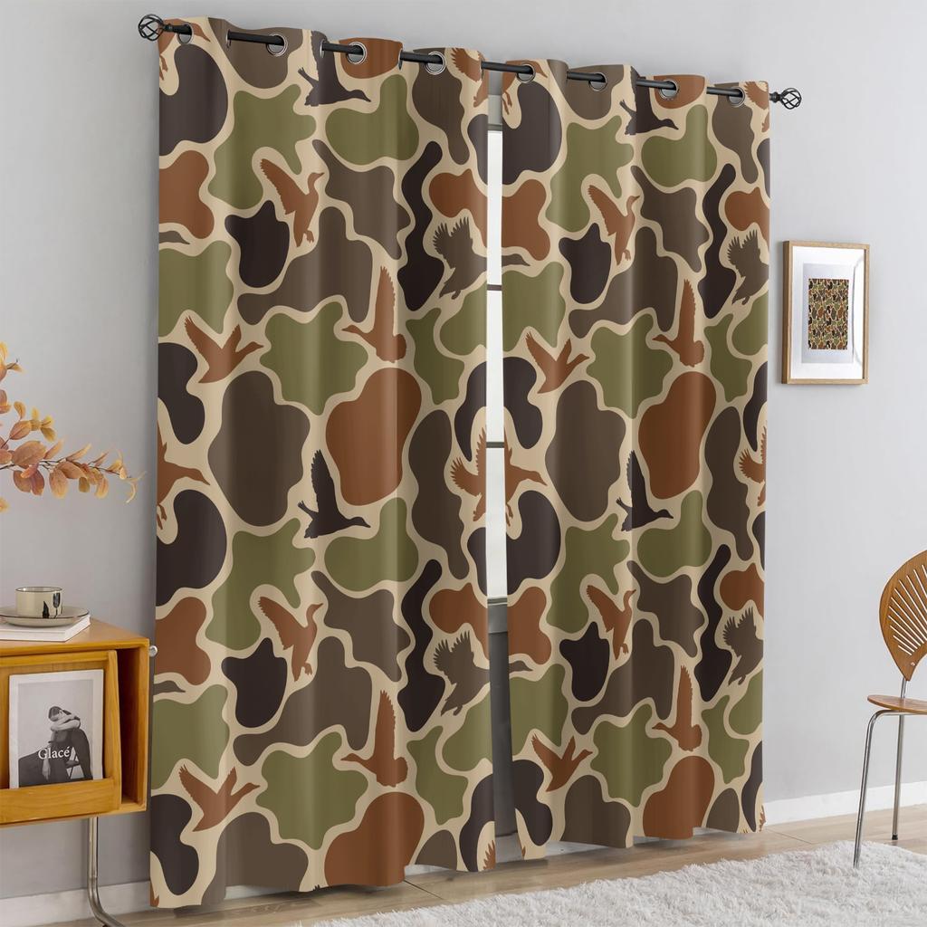 Camouflage Pattern Curtains for Bedroom Living Room Balcony All Season Curtain Adults Bedroom Decoration Window Blackout Curtain