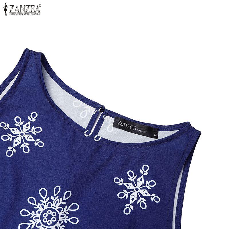 ZANZEA Two Piece Suit Women Sleeveless Print Tank Tops and Long Pants Casual Sets