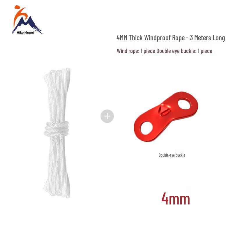 Outdoor Awning Pole Rope - 4mm & 5mm Thick Windproof with Buckle, Tent Rope, Clothesline, Bundling Rope