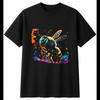Psychedelic Bee Shattered Insect Mens T-Shirt Black 100% Cotton Printed