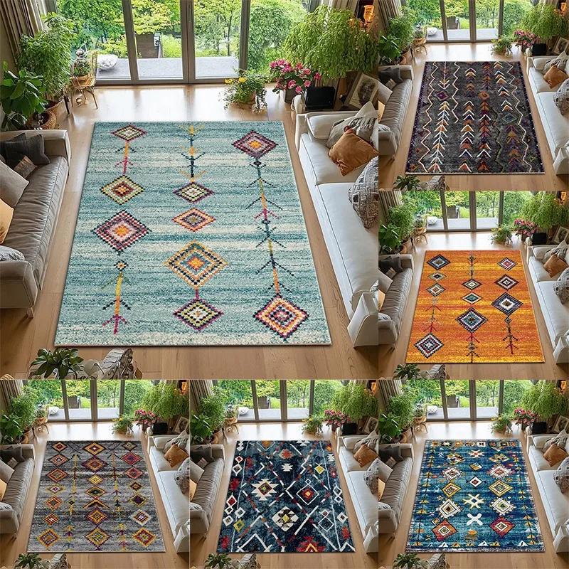 Persian Retro Style Carpet Moroccan Leisure Rug Carpets for Living Room Living Room Decoration Washroom Floor Mat Rugs