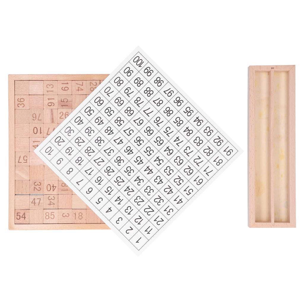 1?100 Consecutive Numbers Toy Wooden Educational Hundred Board Game for Kids
