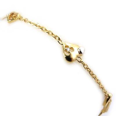 [G2452] - 2 Tone 'Love' Gold Plated Bracelet