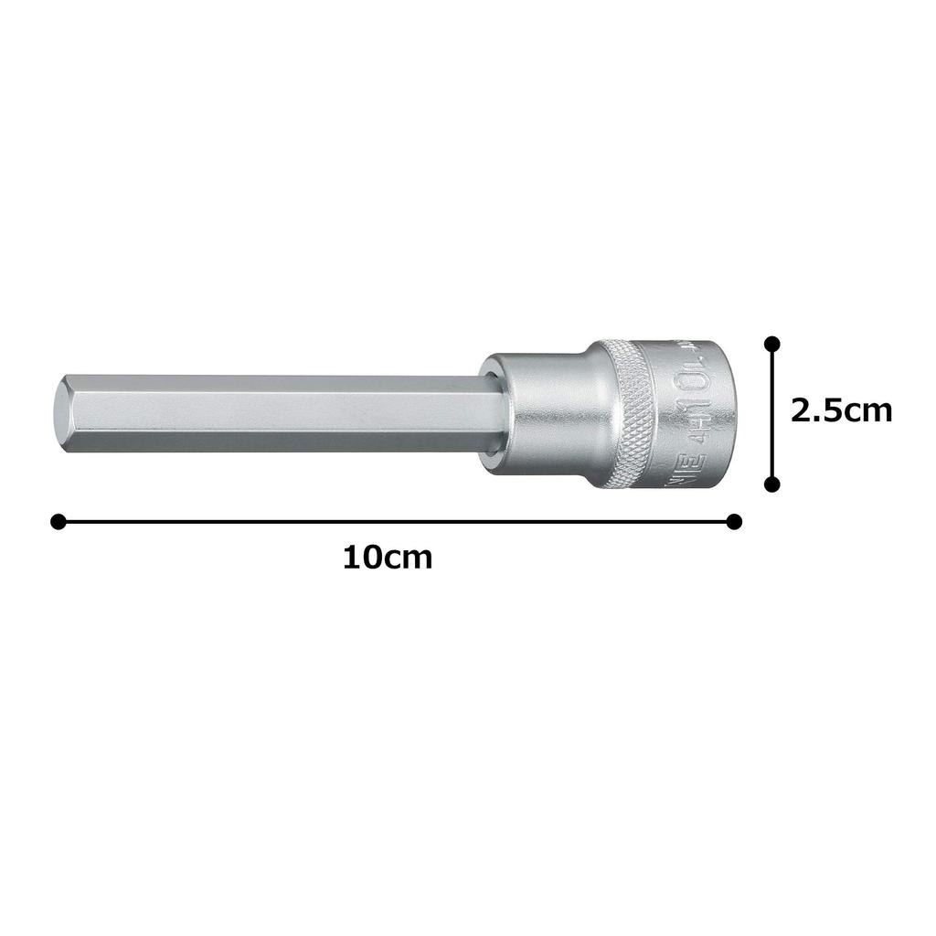 TONE Long Hexagon Socket 10mm Hexagon Size HP4H-10L, 12.7mm (1/2") Drive,