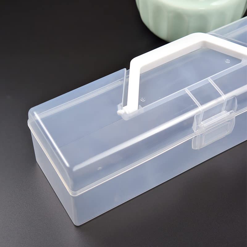 Large Paintbrush Storage Brush Large Transparent Clear Durable PP Storage Box with Tool Small Item Storage Multifunctional with Handle for Easy