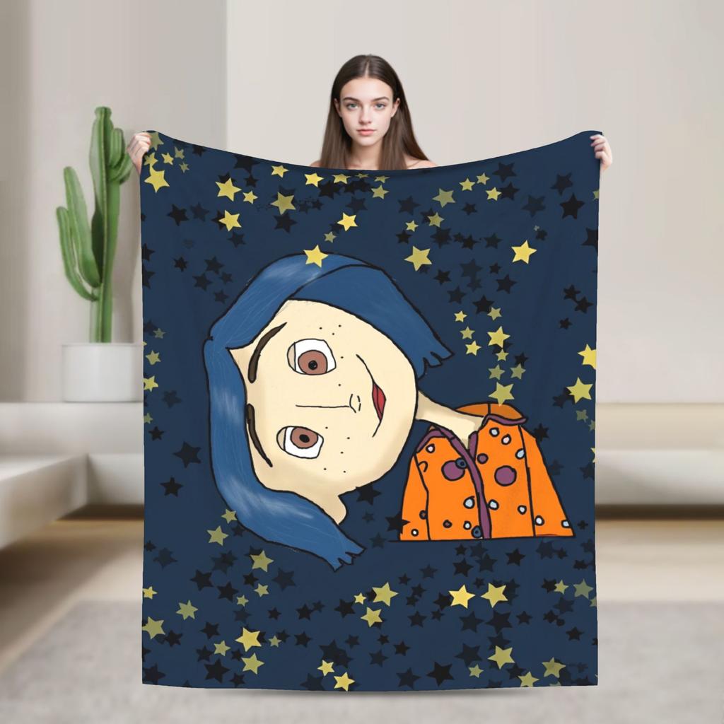 Coraline Artwork Creepy Mother Blankets Fleece Decoration  Multi-function Soft Throw Blanket for Bed Office Rug Piece