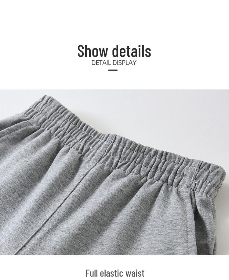 Fat Boy Gray Cotton Summer Sweatpants for Boys - Loose Straight-Leg School Uniform Pants, Navy Blue