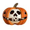 Halloween Pumpkin Statue Spooky Skull Pumpkin Sculpture Resin Tabletop Ornament for Dining Table Living Room Office Shelf Decor