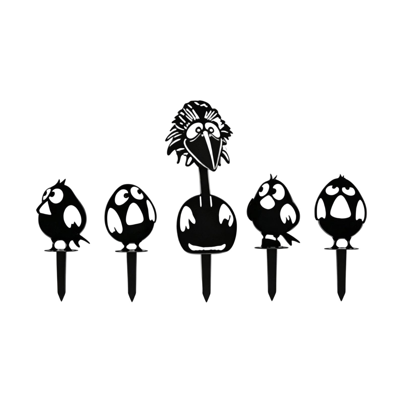 

Metal Bird Garden Stakes Set of Five Decorative Outdoor Yard Art with Hollow Cutout Design for Lawn and Garden Decoration Rustic Style One Size