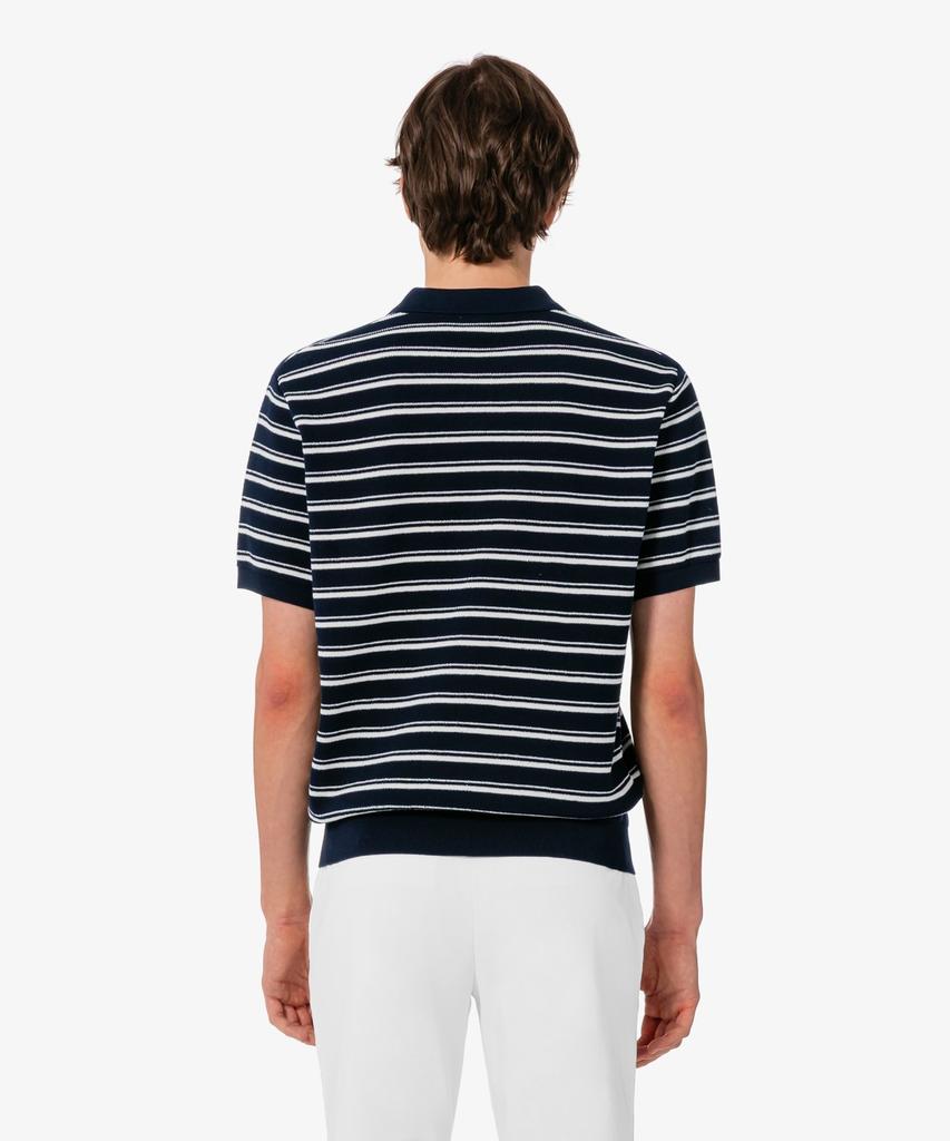 LACOSTE Men'S Multi-Stripe Boucle Mix Short Sleeve Sweater Polo Shirt Ph578E-56G 166