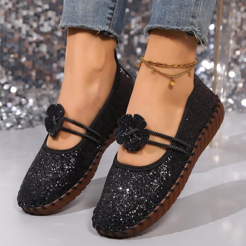 Flats Bling Flower Sandals Trend Women Mary Jane Shoes Spring New Lolita Shoes 2025 Designer Casual Loafers Dress Party Zapatos
