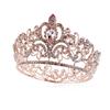 Full Round Crystal Rhinestone Wedding Tiaras Bridal Hair Accessories Kids Crown for Cake Topper Festival Party Prom Gift