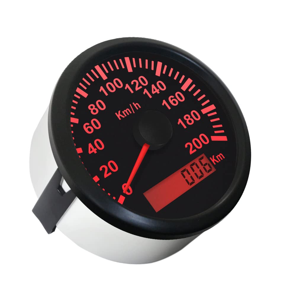ELING Guaranteed Waterproof GPS Speedometer Odometer Auto Gauge 200KM/H Car Motorcycle Car Backlit 85mm /24V