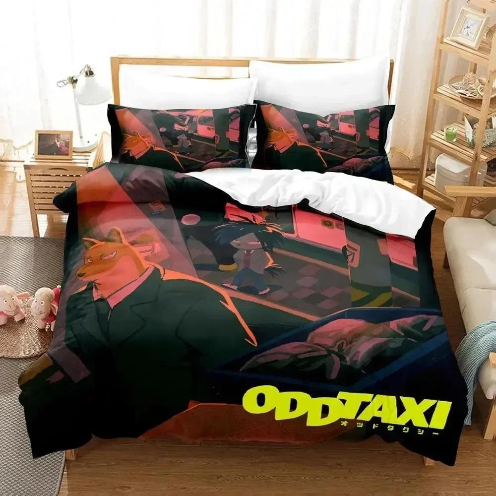 3D-tryck Anime Odd Taxi sängkläder set påslakan sängkläder set påslakan örngott täcke king size queen size pojkar vuxen sängkläder set