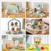 Wooden Pretend Play Kitchen Toys Coffee Machine Mixer Ice Cream Cake Toy Kids Play Food Teapot Cup Tea Set For Boys Girls Gifts