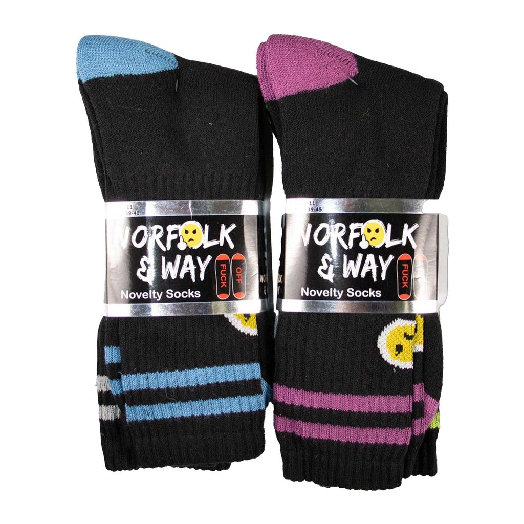 Norfolk & Way Mens Fuck Off Text Socks (Pack of 6)