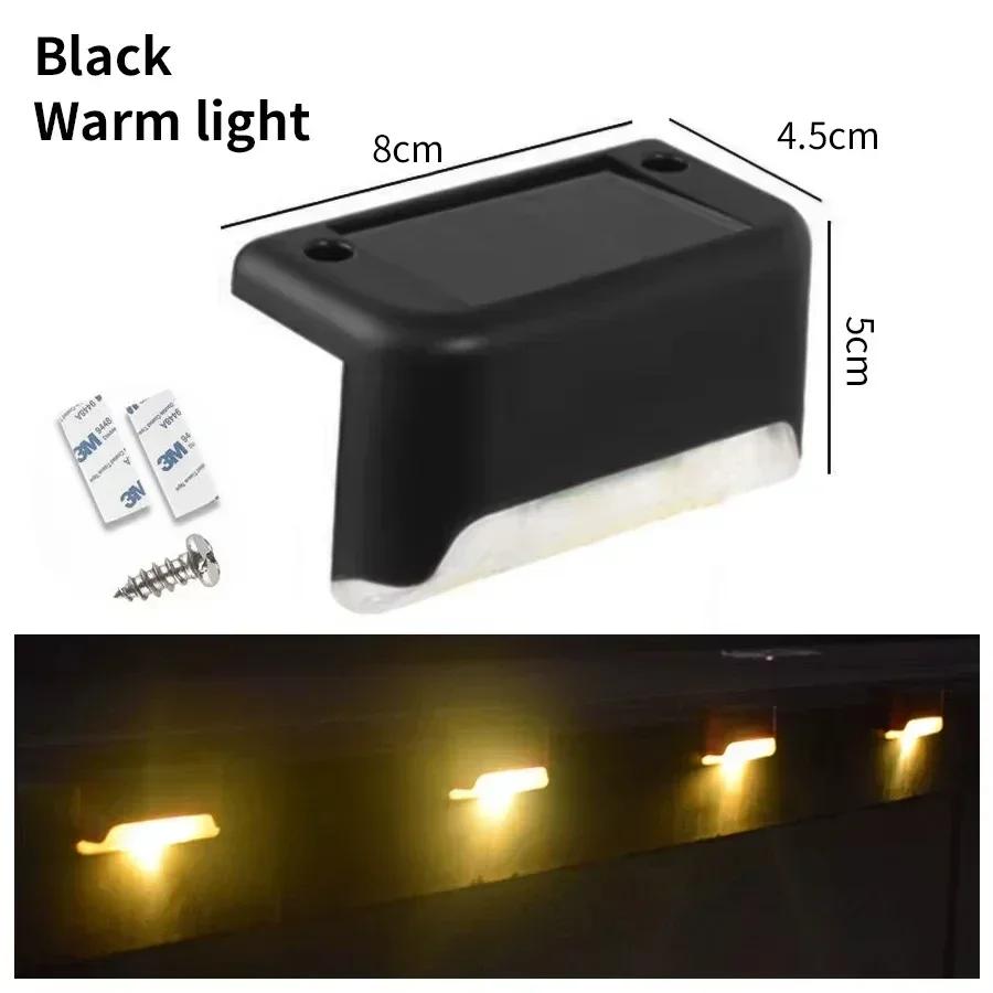 4-20PCS LED Solar Stair Light Outdoor Waterproof Warm White Step Deck Fence Railing Lamps for Patio Garden Yard Walkway Lighting