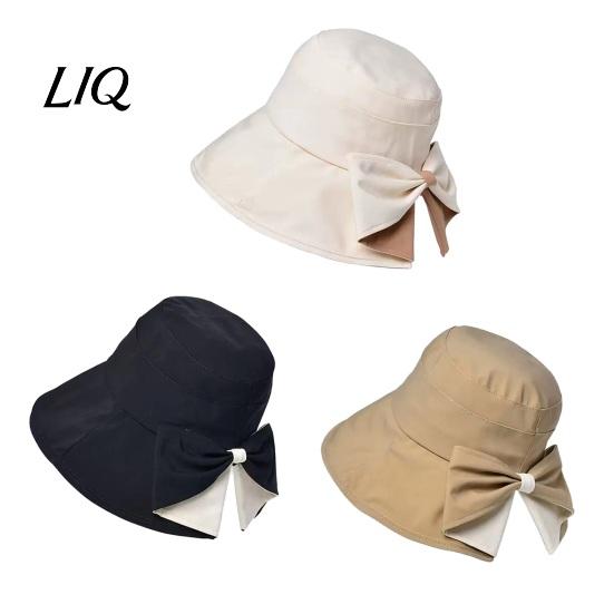 Spring Autumn Sun Hat Women Summer Hat, Back Bowknot Fisherman Wide Brim UV Protection Travel Bucket for Outdoor Hiking Fishing Beach Use Casual