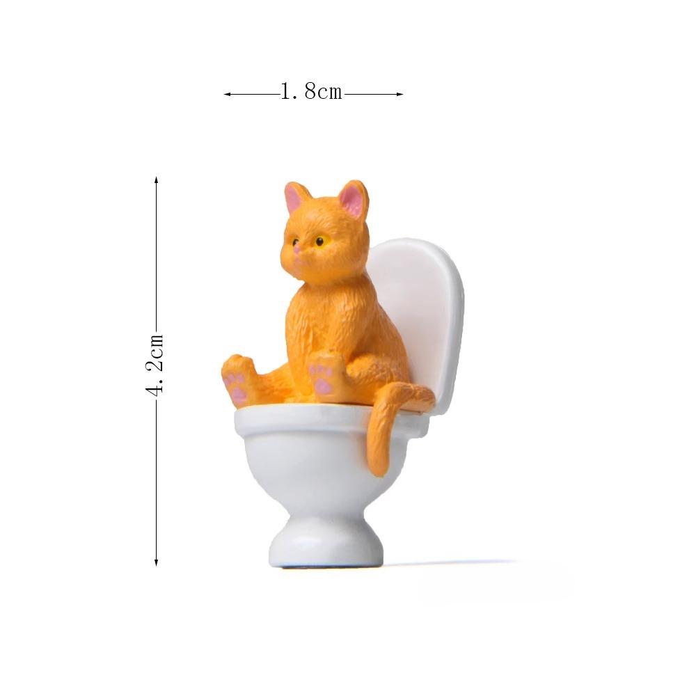 1PC Cute Cartoon Toilet Pig Cat Ornament Desktop Makeup Room Decoration Crafts Home Creative Small Ornaments