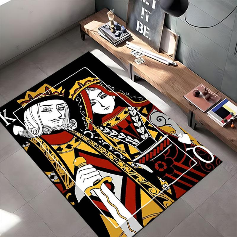 King and Queen Playing Card Design suitable as a non-slip mat for the living room or bedroom sofa