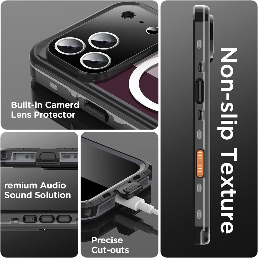 Case For iPhone 18 Pro 17 Air 16 17e 16e 15 14 Plus 13 Pro Max IP68 Diving Waterproof Clear Magnetic Dustproof Protection Cover