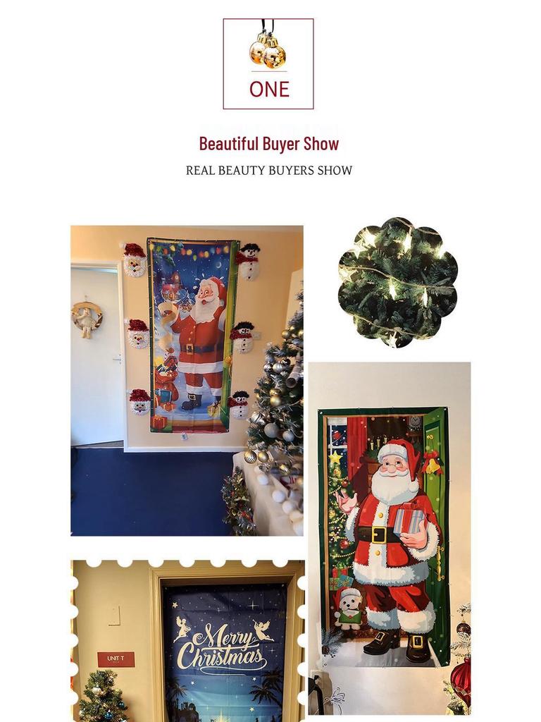 Christmas Door Tapestry: Hanging Cloth Decoration for Festivals & Parties