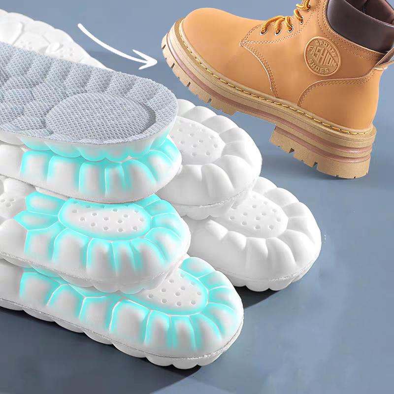 4D Massage Insoles Women Men High Elasticity Soft Shoe Pads Shock Absorption Cushion Arch Support Insole Orthopedic Inserts