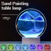 Lampe de Paysage de Sable 3D LED 16 Couleurs Lumière Sablier RGB Cadre d'Art de Sable Mobile Veilleuse avec Affichage Océan Profond Cadeau du Nouvel An