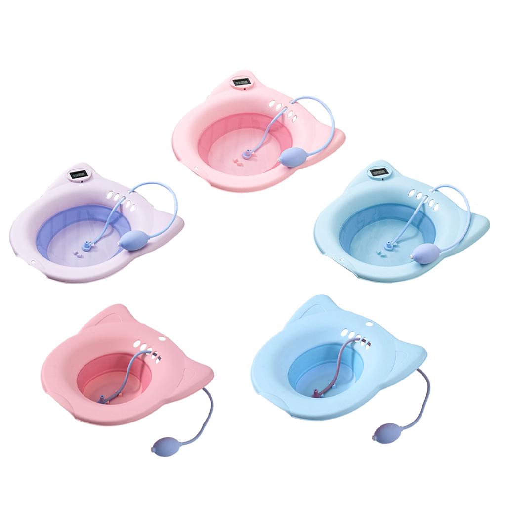 Bath for Toilet Seat Soaking Seat with Hanging Hole Hip Basin Toilet Tub for Elderly