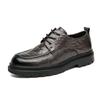 Platform casual leather shoes men's business personality round head leather shoes men's travel 2025 shoes men's business lace-up youth