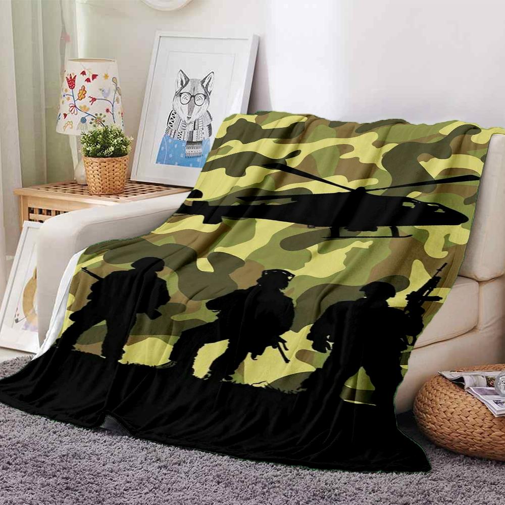 Military Operation Camouflage Blanket Soft Throw Blanket For Home Bedroom Bed Sofa Travel Office Solid Christmas Blanket