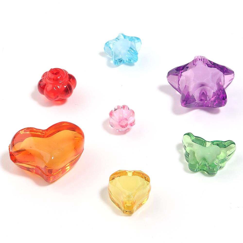 20-50pcs Candy Colored Acrylic Beads Pumpkin Star Butterfly Shape Loose Spaced Beads For DIY Fashion Bracelet Keychain Accessory