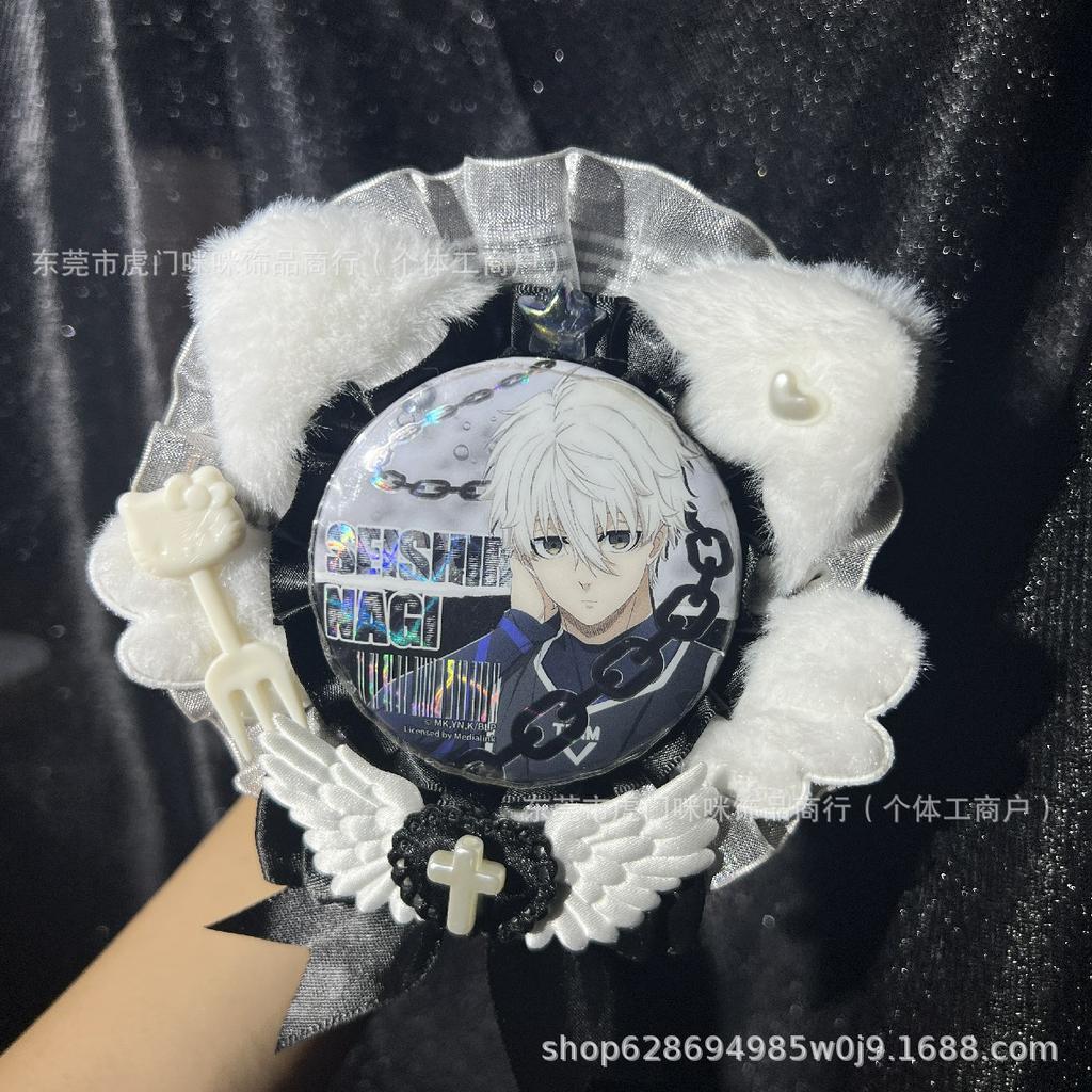 Cute Angel Wings Puchi Cabbage Original Handmade Lace Valley Beauty Badge Pain Bag Peripheral Accessories 58mm