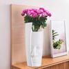 Poly Fiber 12 Inch Aesthetic Flower Vase Long for Living Room and Center Table Bedroom | White Vase for Home Decoration