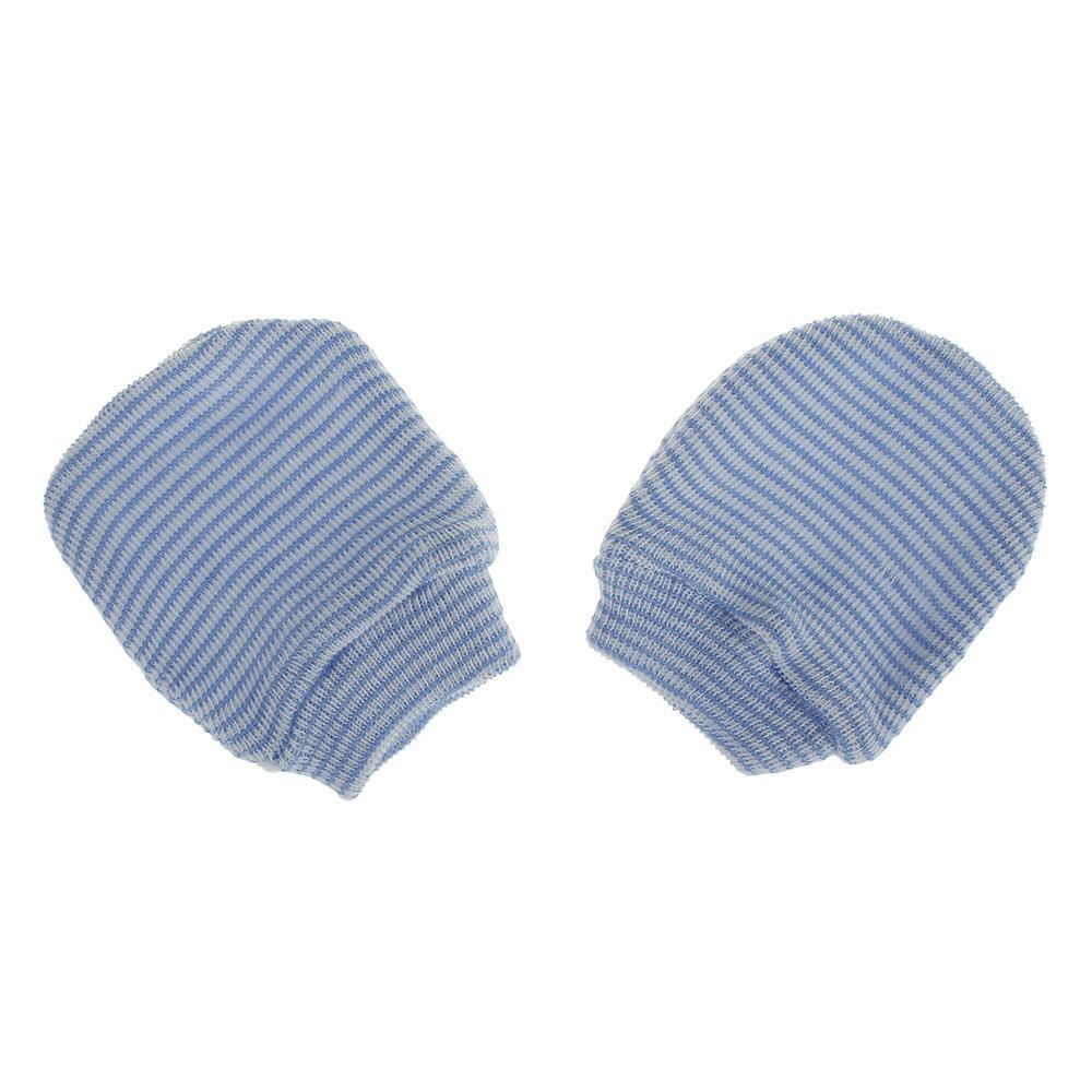 

М які рукавички для малюків, смугасті, захист рук, модні теплі рукавички 0-3 місяці синій/білий