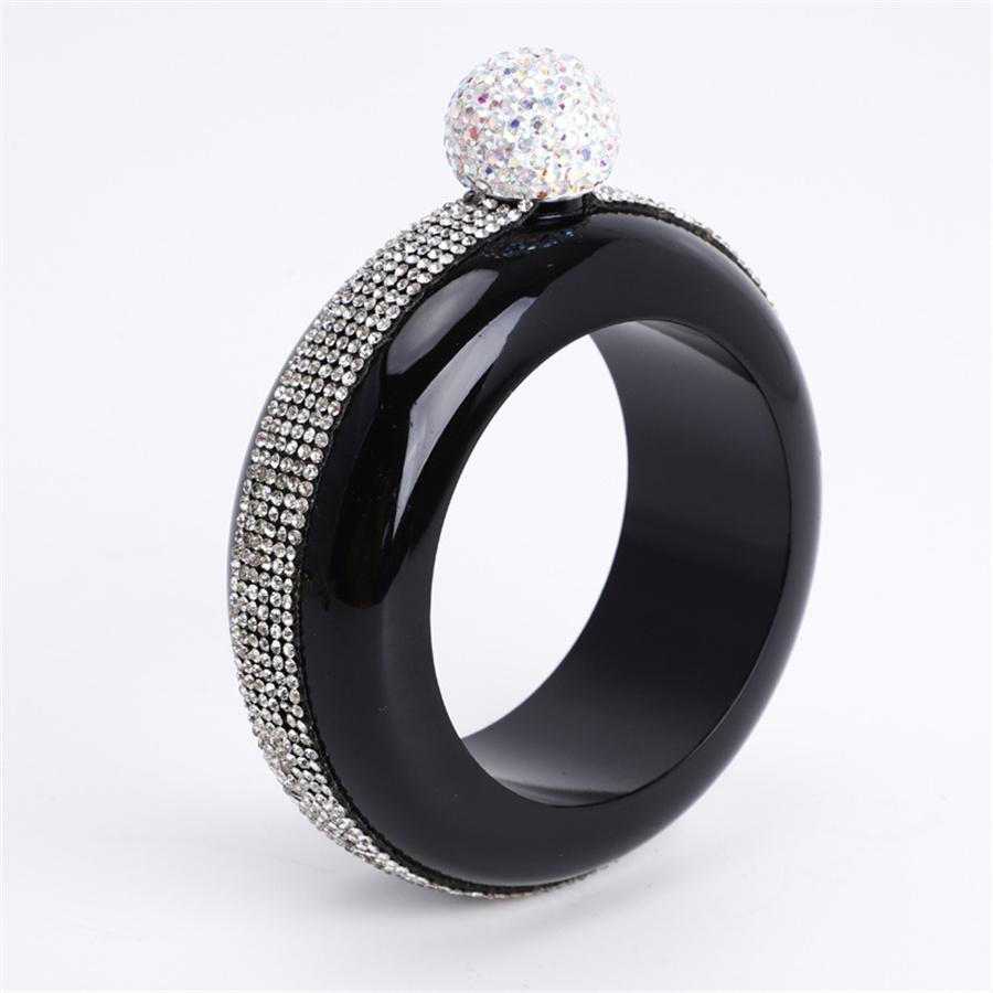 Stainless Steel Round Bracelet Decanter, Portable, White Wine, Whiskey, Ladies Fashion, 3.5oz, 100ml