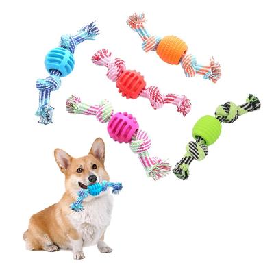 Pet Supplies Pet Dog Toy Cotton Rope Double Knot Ball Bite Resistant Tooth Cleaning Toy Ball