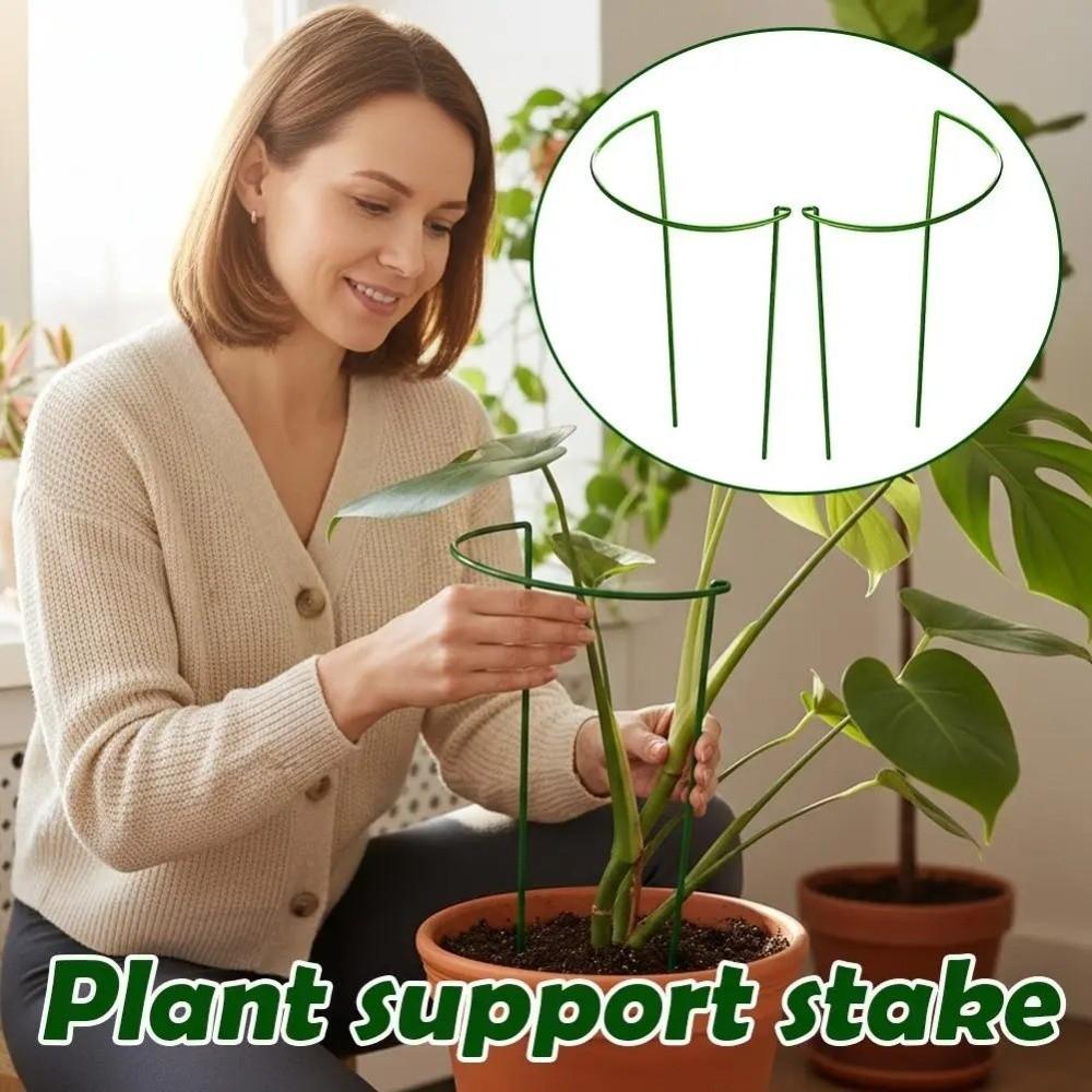 2PCS Half-Ring Plant Support Stakes U-Shaped Flower Support Rack Plant Grow Through Hoops  Garden