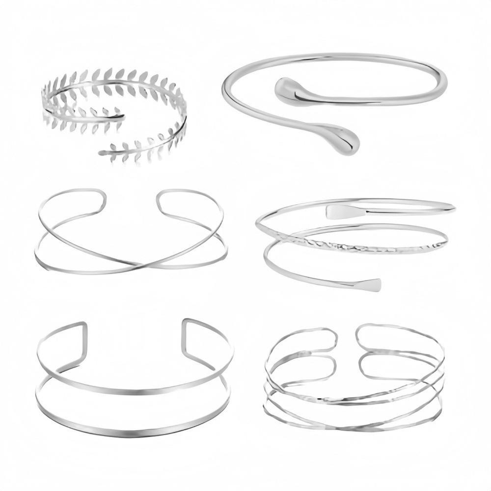 4/6pcs Bangle Jewelry Arm Bracelet Twisted Upper Arm Bracelet Trendy Cuff Bracelet  Gift