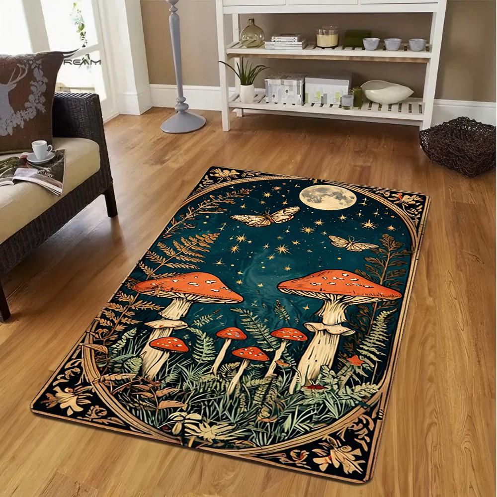 Creative INS Witch Forest Red Mushroom Magic World Carprt for Living Room Bedroom Decor Soft Area Floor Mat Kitchen Rug Gift