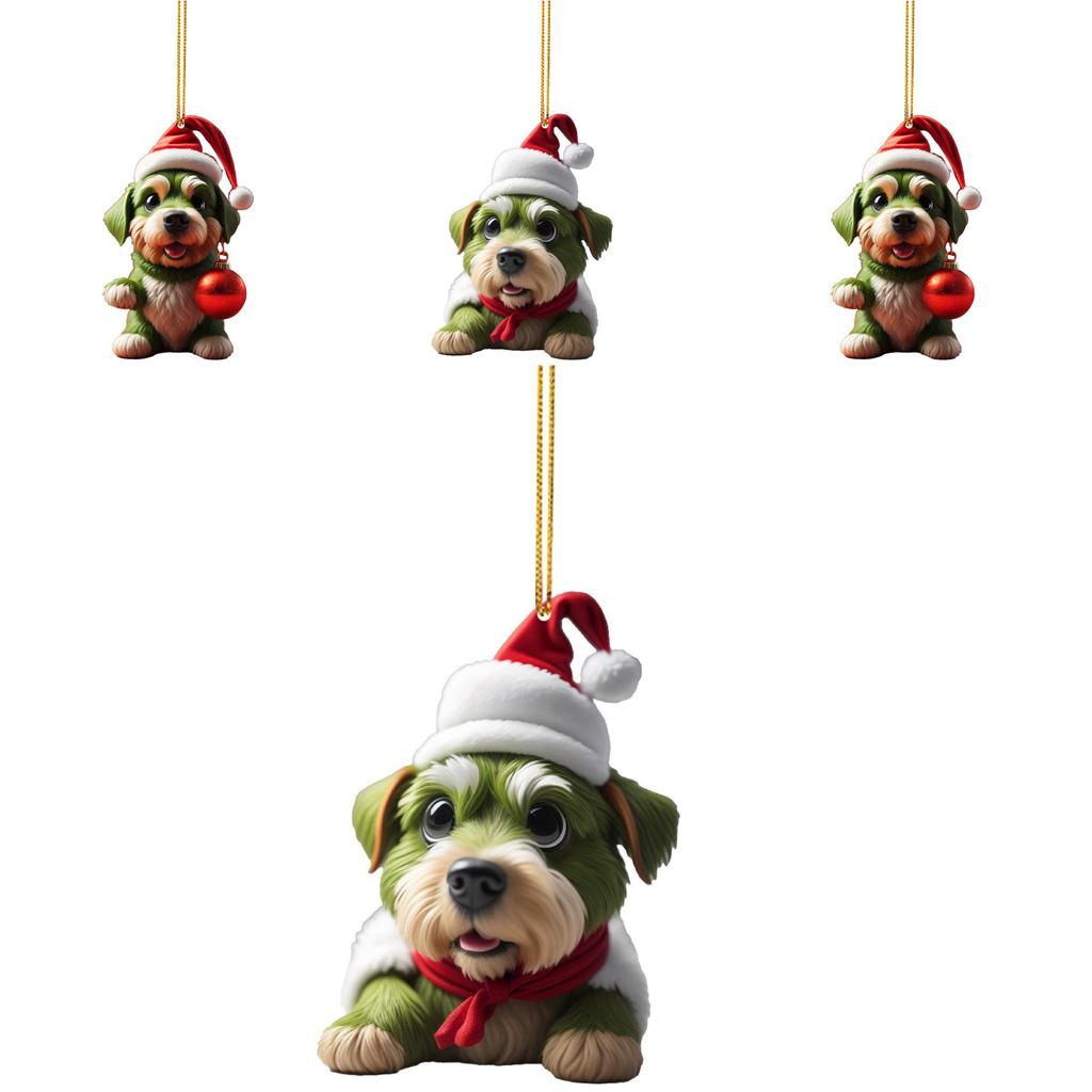 Grinch Stole Christ Green Puppy Pattern Acrylic Pendant Christmas Decor Prop For Christmas Travel