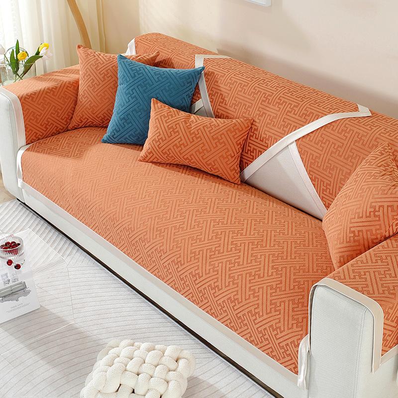 Non-slip Chenille Sofa Cover Summer Universal Couch Cushion Slipcover for Living Room Solid Color Sofas Mat Furniture Protection