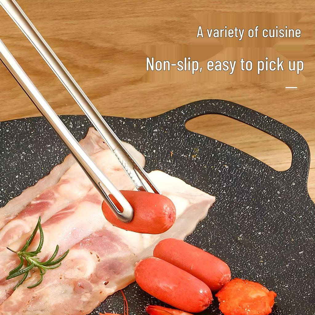 304 Stainless Steel Korean BBQ and Kitchen Tongs for Steak, Buffet, and Strawberry Preparation