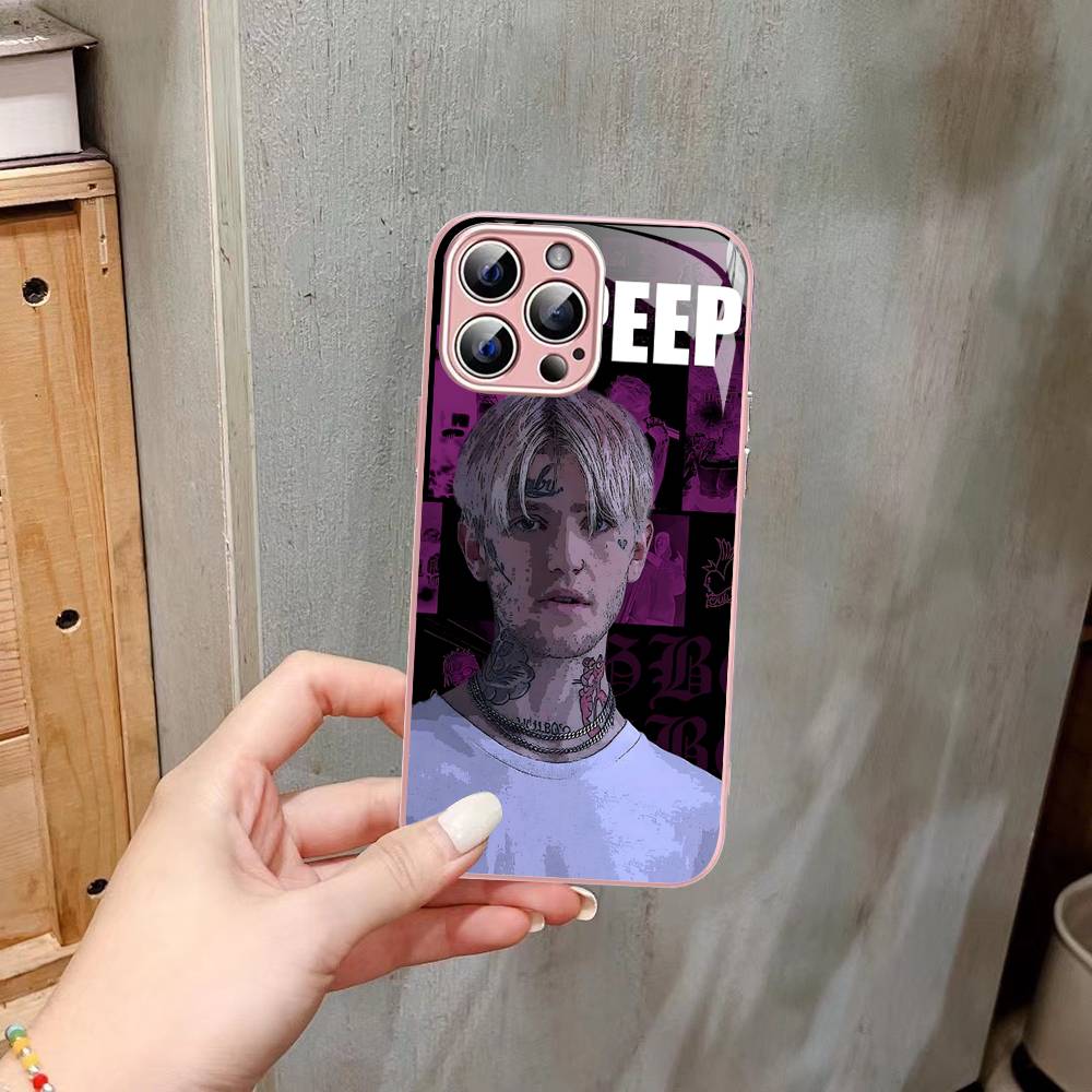 Singer Rapper L-Lil Peep Tempered Glass For Iphone 14 13 12 11 Pro Mini XS MAX 14Plus X XS XR Cover