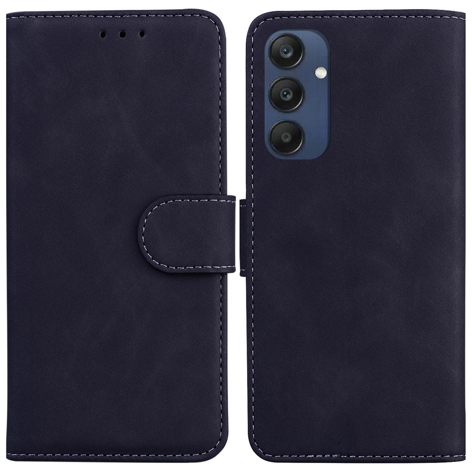 

Чехол-кошелек для телефона Samsung Galaxy M35 5G, однотонный кожаный откидной чехол Black