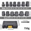 14pcs Bolt Extractor Socket Set,Damaged Nut Remover Kit, 1/4" To 3/8" Drive, for Stripped/Rusted Bolts Removal Anti Tooth Sleeve