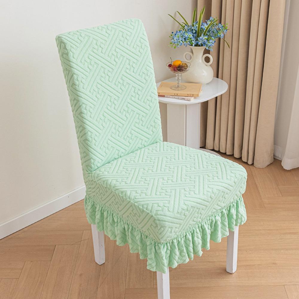 New Skirt Dining Chair Cover Jacquard Soft Anti-dirty Stool Slipcover Elastic Thickened Living Home Decor Pet Room