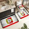 Bayer 04 Leverkusen Pattern 3Pcs Bathroom Rug Set, Non Slip Absorbent Bath Mat, Contour Mat & Toilet Lid Cover, Bathroom Decor