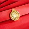 Ancient Gold Sand Eight-Treasure Compass Blessing Necklace - Chinese Retro Copper Alloy Jewelry