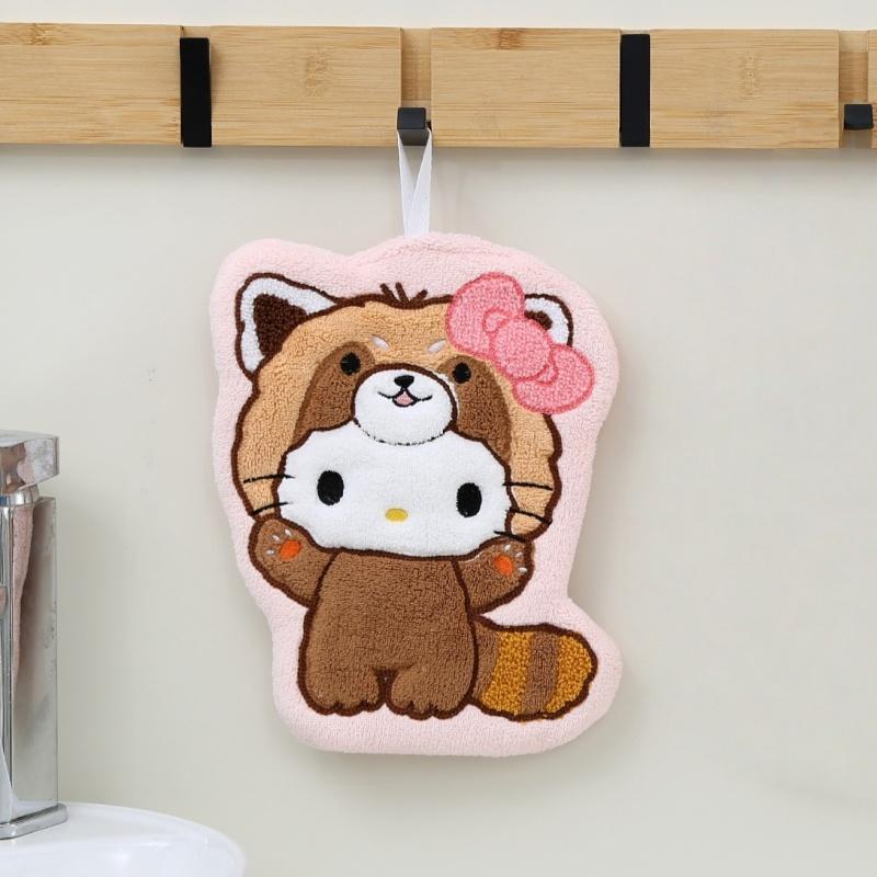 Sanrio Hello Kitty Kuromi Cute Cartoon Hand Towel Thick Absorbent Coral Fleece Hanging Towel For Kitchen Bathroom Handkerchief